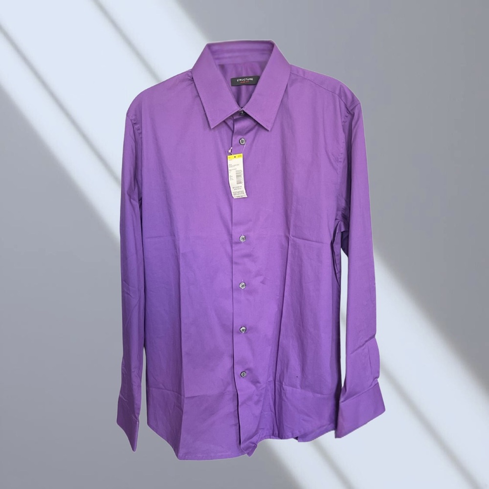 Structure Purple Dress Shirt Classic Elegance